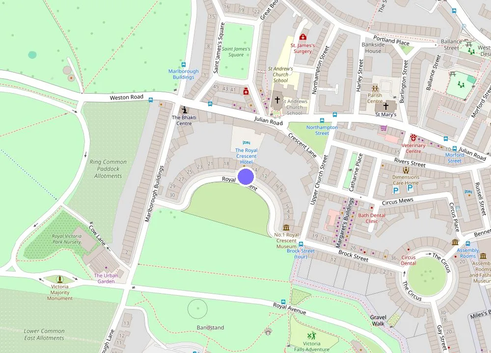 Map: The Royal Crescent Hotel & Spa